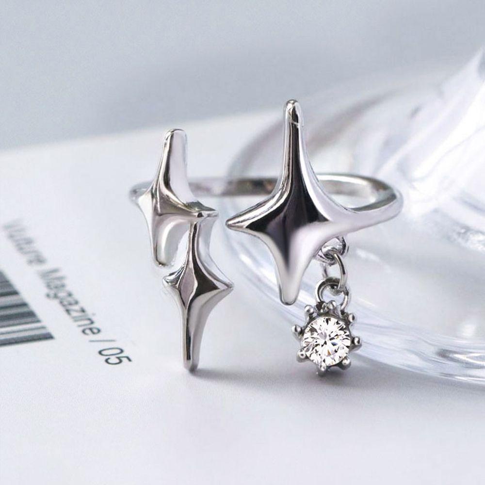 Nhẫn Hở Hình Ngôi Sao Có Thể Điều Chỉnh Phong Cách Punk Thanh Lịch