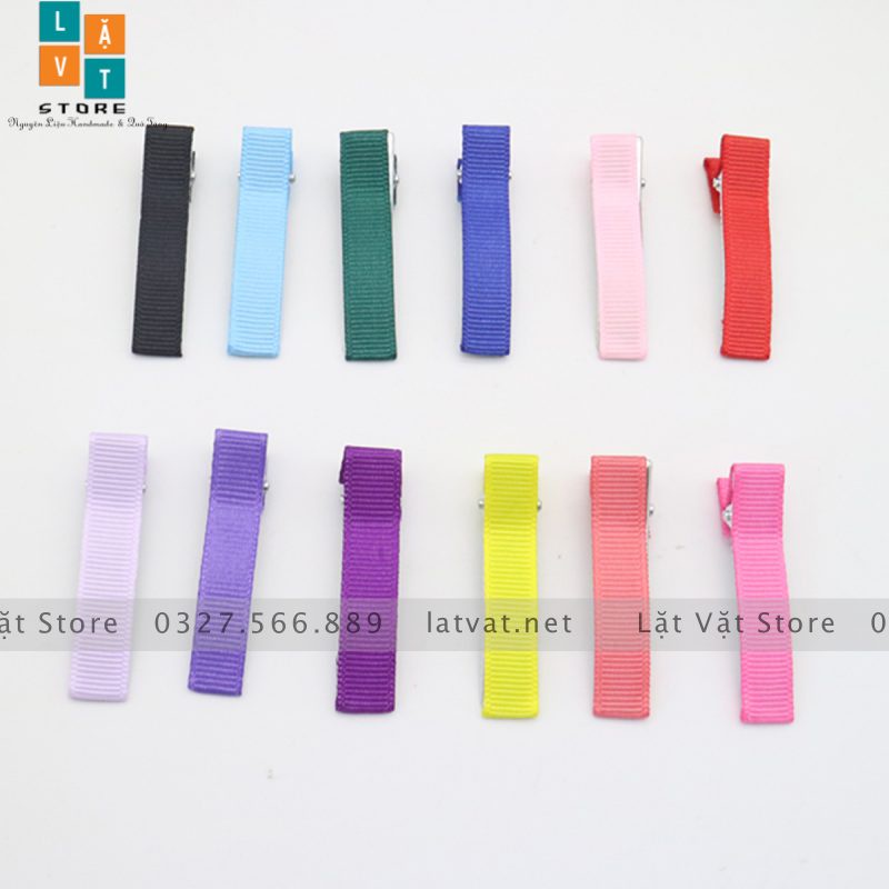 Kẹp tóc bọc vải 5 cm nhiều màu - Phụ kiện tự làm kẹp tóc, trang sức handmade, kẹp tóc ruybang