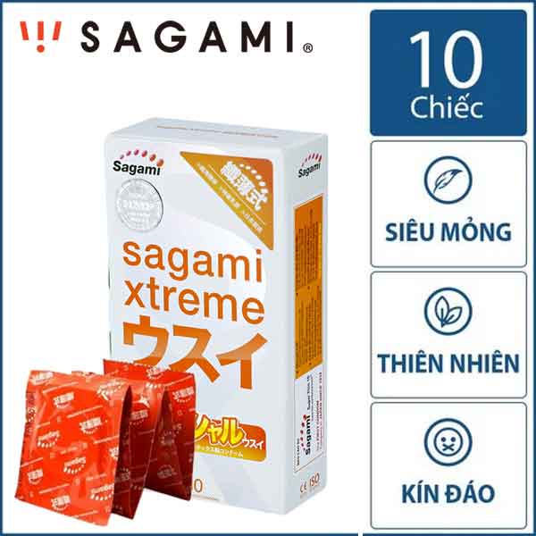 Bao cao su Sagami Super Thin, bcs siêu mỏng chống xuất tinh sớm kéo dài thời gian