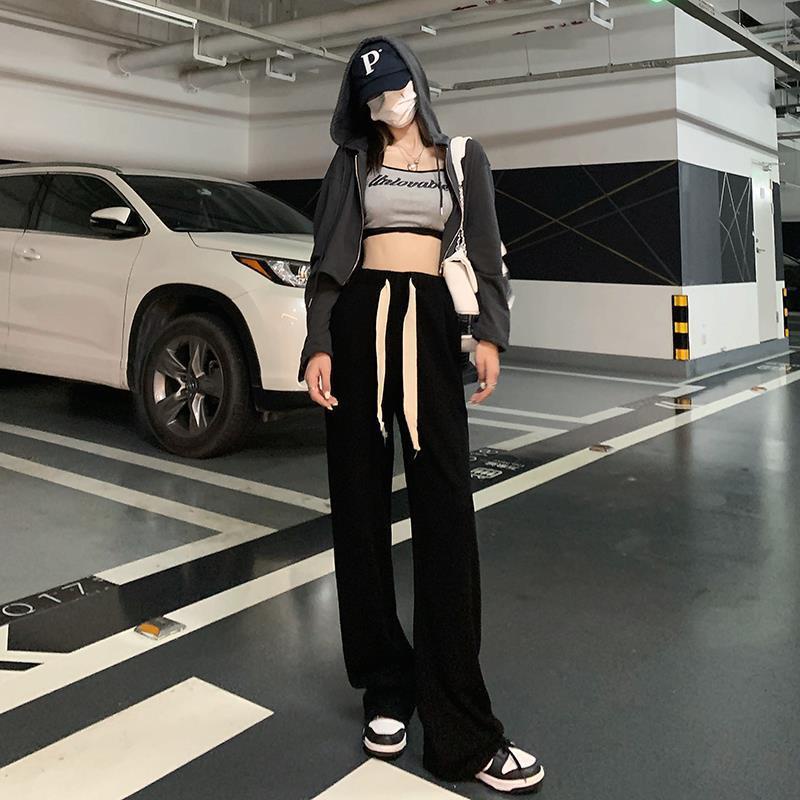 COZOK Quần ống rộng lưng cao co dãn tốt