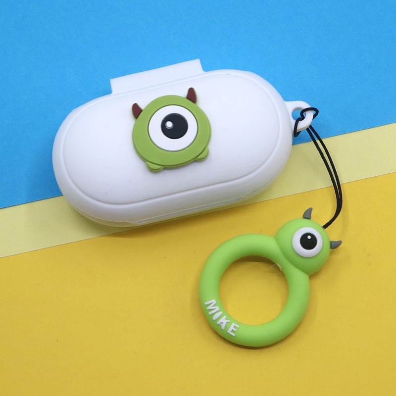 Vỏ Bảo Vệ Hộp Sạc Tai Nghe Bluetooth Không Dây Samsung Galaxy Buds/Buds+ Bằng Silicon Kiểu Hoạt Hình Có Dây Đeo Ngón Tay
