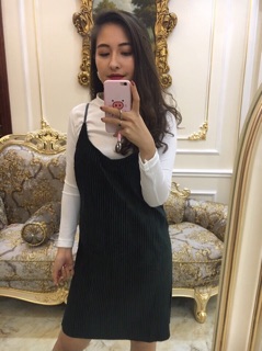Set váy yếm nhung