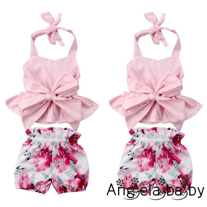 Newborn Set Clothes Bowknot Tops+Foral Shorts Outfits Sets