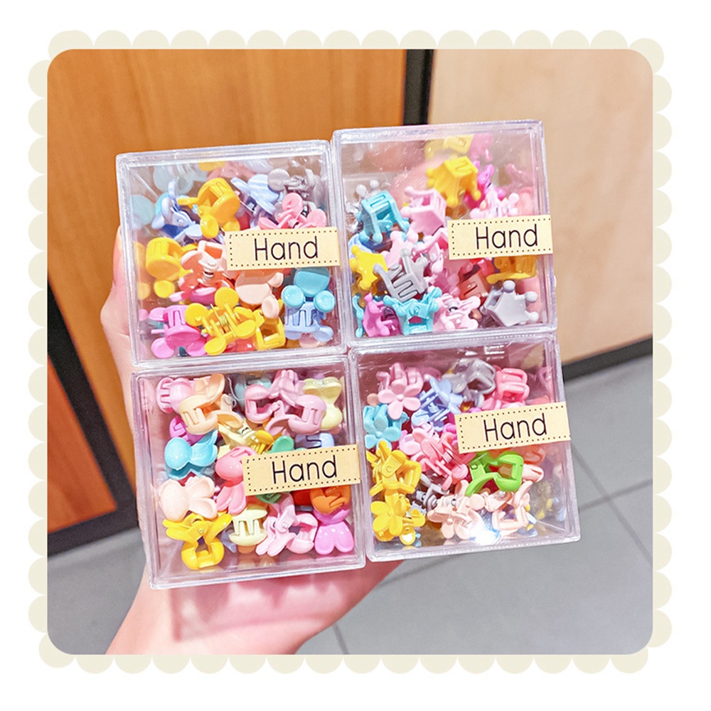 RainBow Bows Hộp 36 Kẹp Tóc Nhỏ Màu Trơn Họa Tiết Hoa Hoạt Hình Phong Cách Hàn Quốc Đáng Yêu Cho Bé Gái