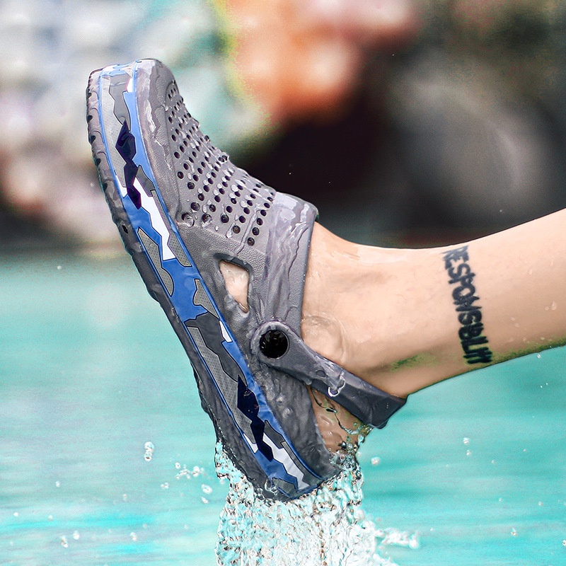 🔥Dép Nam Quai Ngang🔥crocs chính hãng Giày Sandal Hai Quai Thoáng Khí Thời Trang Đi Biển Mùa Hè Dành Cho Nam RKC020
