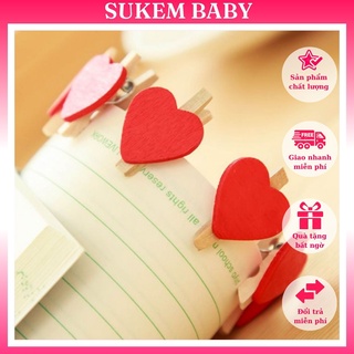 KẸP GIẤY HÌNH TRÁI TIM ĐỎ TRẮNG