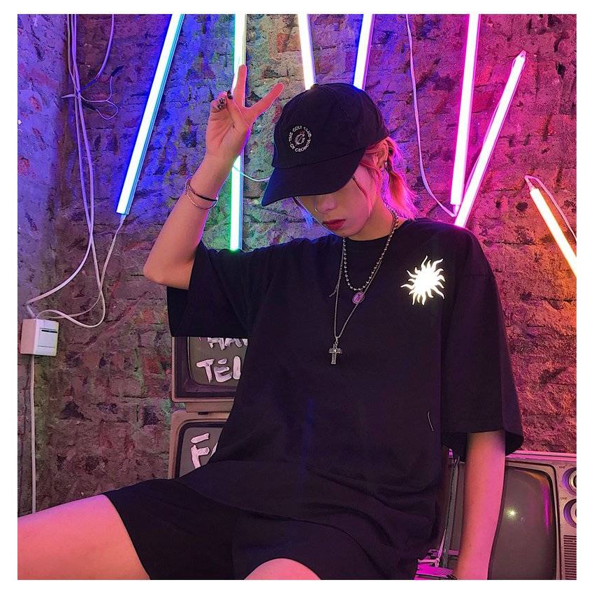 Áo thun phản quang tay Lỡ Nam Nữ Mặt Trời