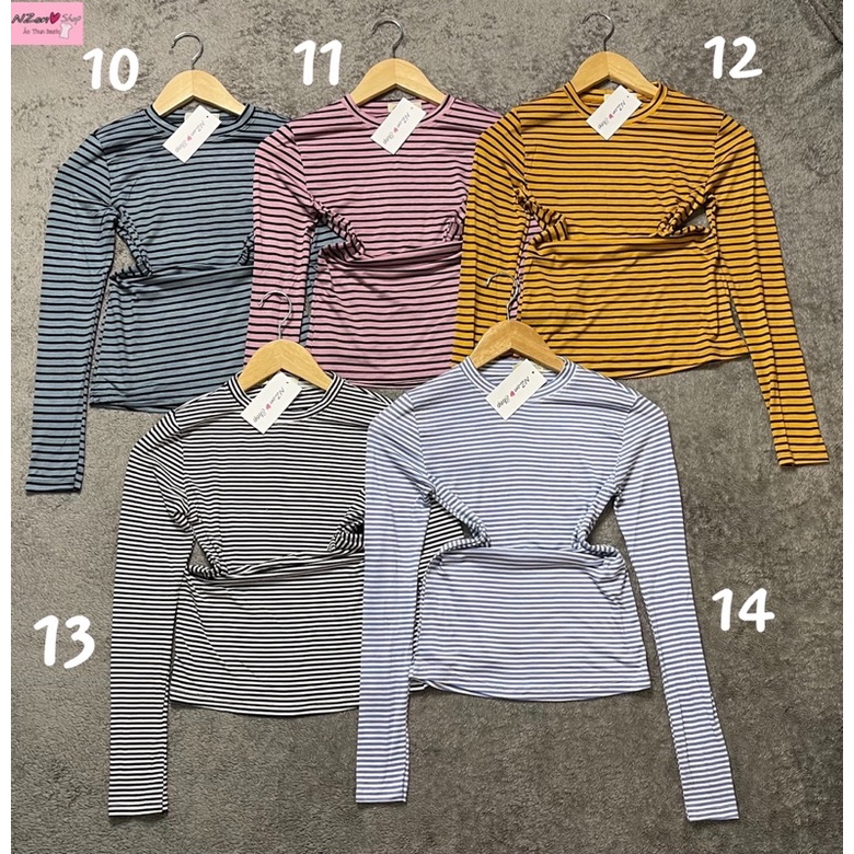 ÁO THUN SỌC TAY DÀI CỔ TRÒN ÔM BODY ( NZON SHOP ) | BigBuy360 - bigbuy360.vn