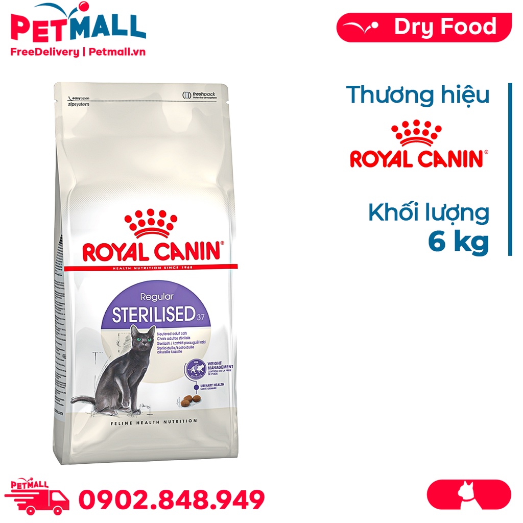 Thức ăn mèo Royal Canin Regular Sterilised 6kg - Hỗ trợ mèo triệt sản Petmall