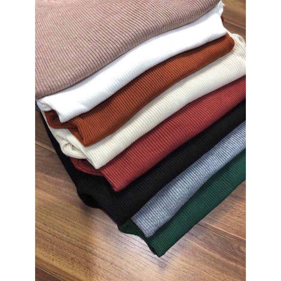 Áo len nữ Hàn Quốc cổ 3cm dài tay áo len tăm hàng Quảng châu cao cấp - A290 | BigBuy360 - bigbuy360.vn