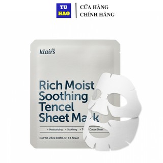 Bán lẻ miếng Mặt nạ Klairs Rich Moist Soothing Tencel Sheet Mask 25ml