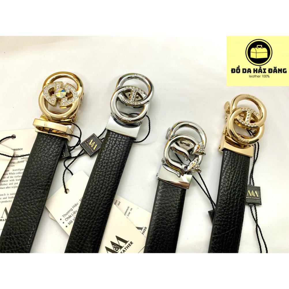 Thắt lưng nữ da thật cao cấp - Mặt khóa tự động chống han gỉ dây nịt nữ sang trọng cá tính *