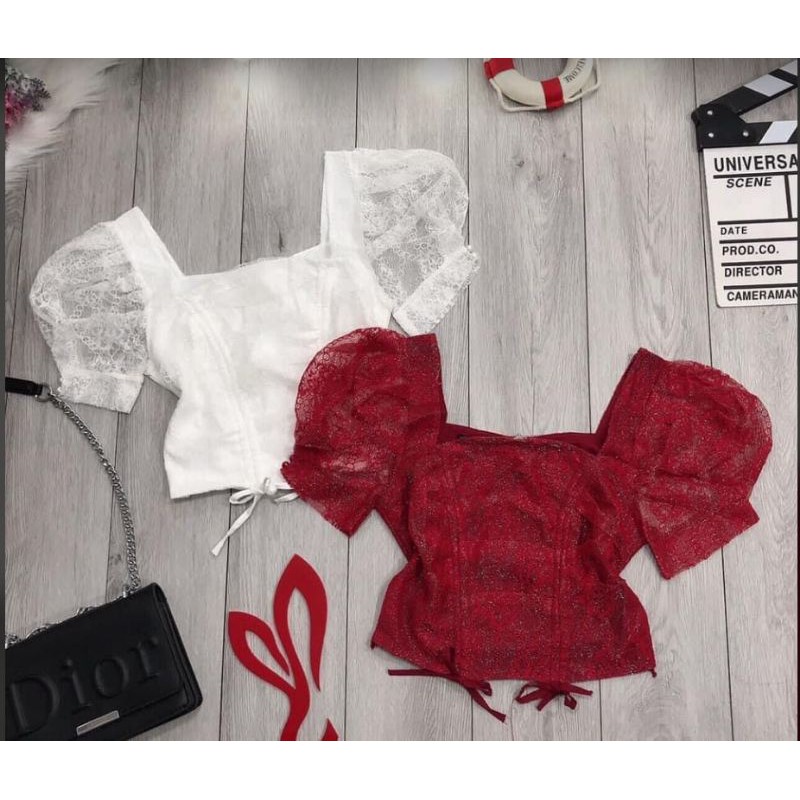 [Mã WASKT304 giảm 15% tối đa 30K đơn 99K] Áo ren tay phồng rút dây | BigBuy360 - bigbuy360.vn