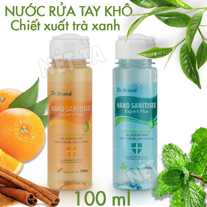 Nước rửa tay khô dạng gel Dr.Brand 100ml tiêu diệt nhanh vi khuẩn bảo vệ da tay hương cam quế và bạc hà dịu nhẹ