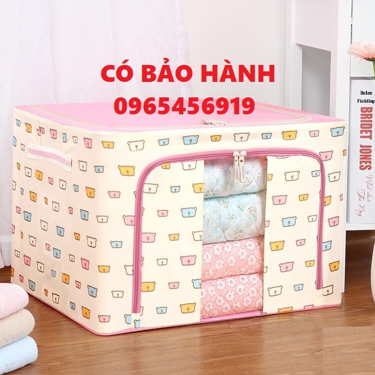 Hộp Vải Khung Thép Đựng Quần áo Chăn Màn Đồ Chơi Trẻ Em Có thể gấp gọn Sắp xếp Tủ Quần áo Gọn Gàng Cỡ Lớn 80L