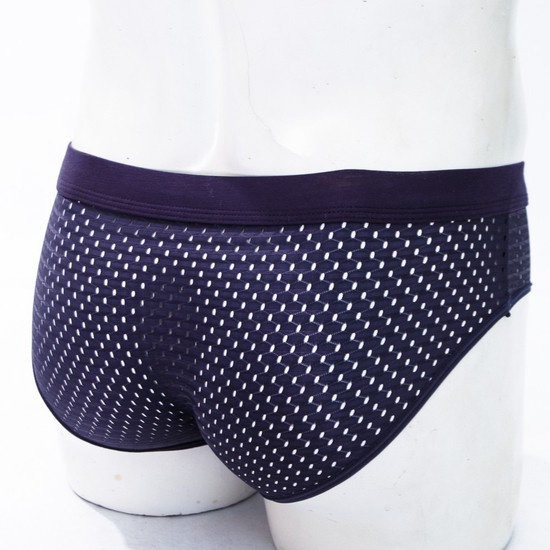 Quần lót nam thông hơi thoáng mát dạng lưới, quần sịp tam giác kháng khuẩn co giãn 4 chiều vải cotton Hộp 4 cái Angola