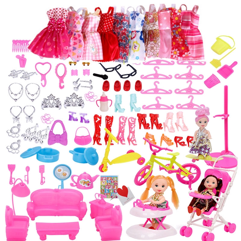 Set 10 Đầm Đồ Chơi Búp Bê Barbie 119 Mảnh