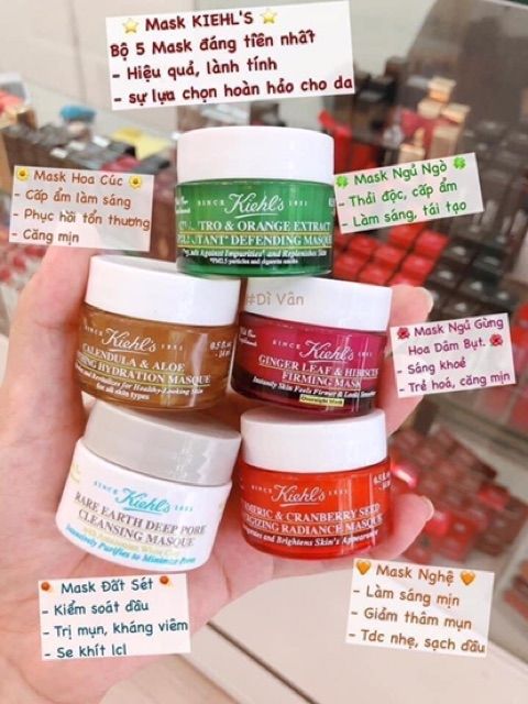 Kiehl's Set 4 mặt nạ (14ml x4 Bill Mỹ)