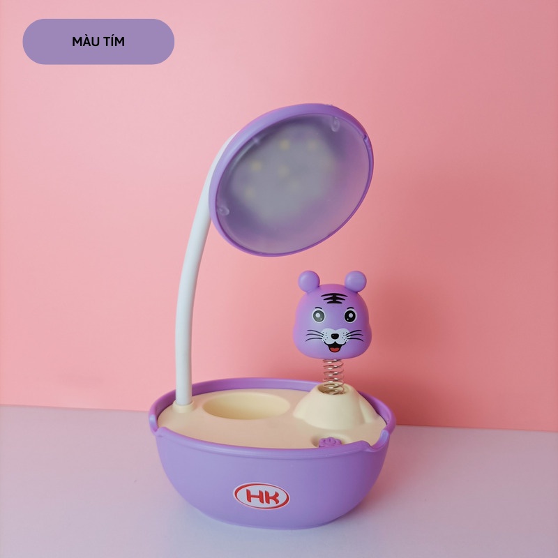 Đèn học để bàn chống cận thị hình mèo đèn led sạc pin chiếu sáng kệ bút giá để điện thoại đa chức năng Miibooshi
