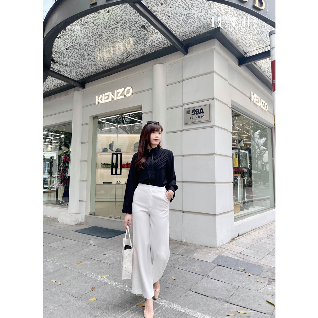 BEAUTEBYV - Áo sơ mi nữ xếp phối ren Renni