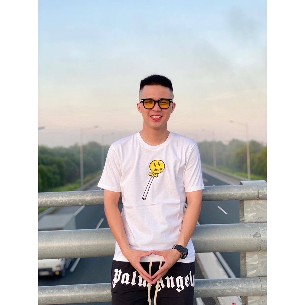 [ FREE SHIP ] Áo thun tay lỡ Mặt cười chảy- Áo phông nam nữ, Áo Drew form rộng Tay lỡ,chất cotton - Áo thun unisex