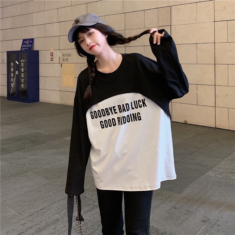 Áo thun tay dài in chữ thiết kế trẻ trung dễ phối đồ