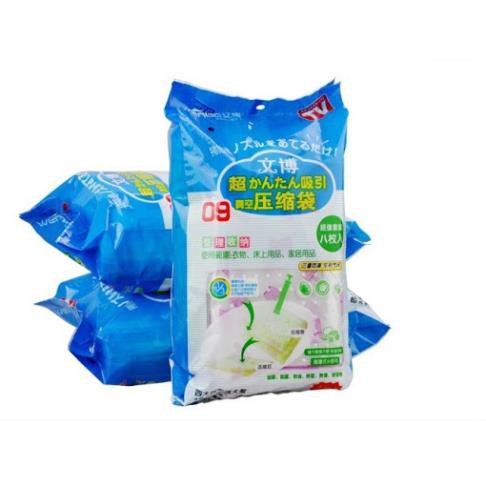 Bộ 8 Túi Hút Chân Không Đựng Đồ Đa Năng Kèm Bơm Tay – bộ túi đựng thực phẩm và quần áo tiện dụng