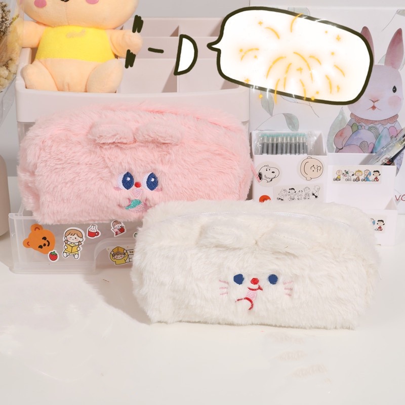 Túi Đựng Bút Cỡ Lớn Thêu Họa Tiết Hoạt Hình Nhồi Bông Xinh Xắn