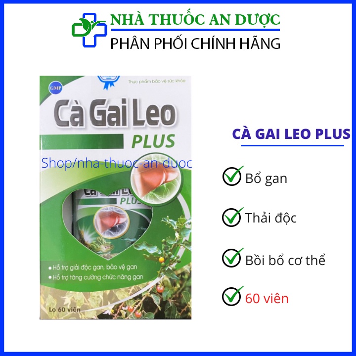 Giải độc gan Cà Gai Leo Plus 60 viên bảo vệ tưng cường chức năng gan mật
