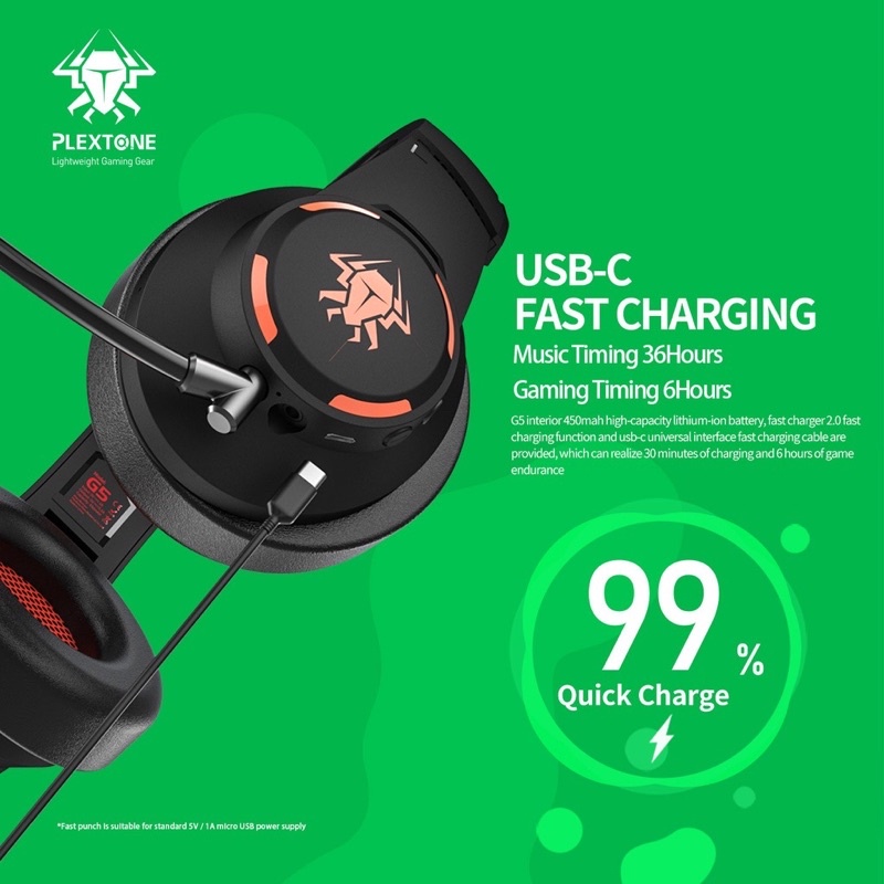 Tai nghe Bluetooth 5.1 Plextone G5, pin 16 tiếng, độ trễ 45ms chơi game cực đã