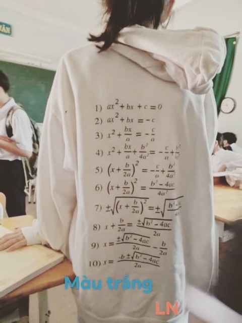 Áo hoodie nỉ mũ công thức toán học cấp 3