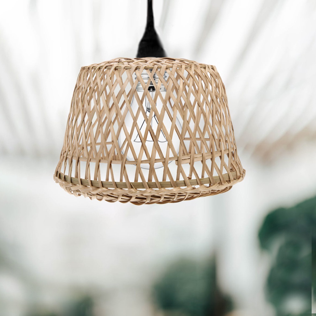 Hand Woven Light Cover Decorative Bamboo Weaving Craft Lampshade Home Decoration,Without light bulb