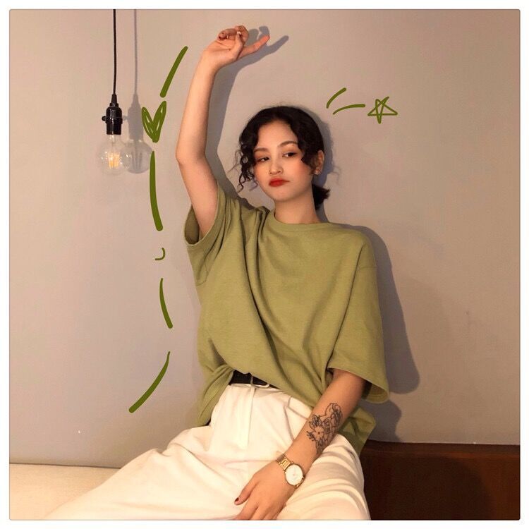 Áo thun 100% cotton nam nữ ngắn tay dáng rộng thụng phong cách Hàn Quốc thời trang năng động có bigsize