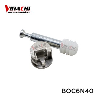Bộ ốc liên kết cam ốc cấy ren 6x40mm túi 100 bộ