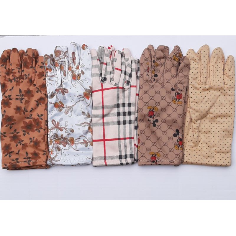 [4đôi] Găng tay vãi thun 100% Cotton họa tiết chống nắng