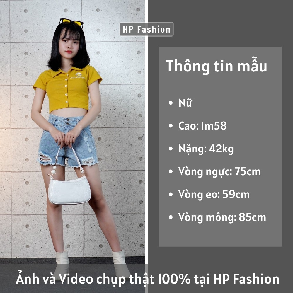 Quần short jean nữ ❤️ Quần đùi nữ rách lưng cao - QJ22