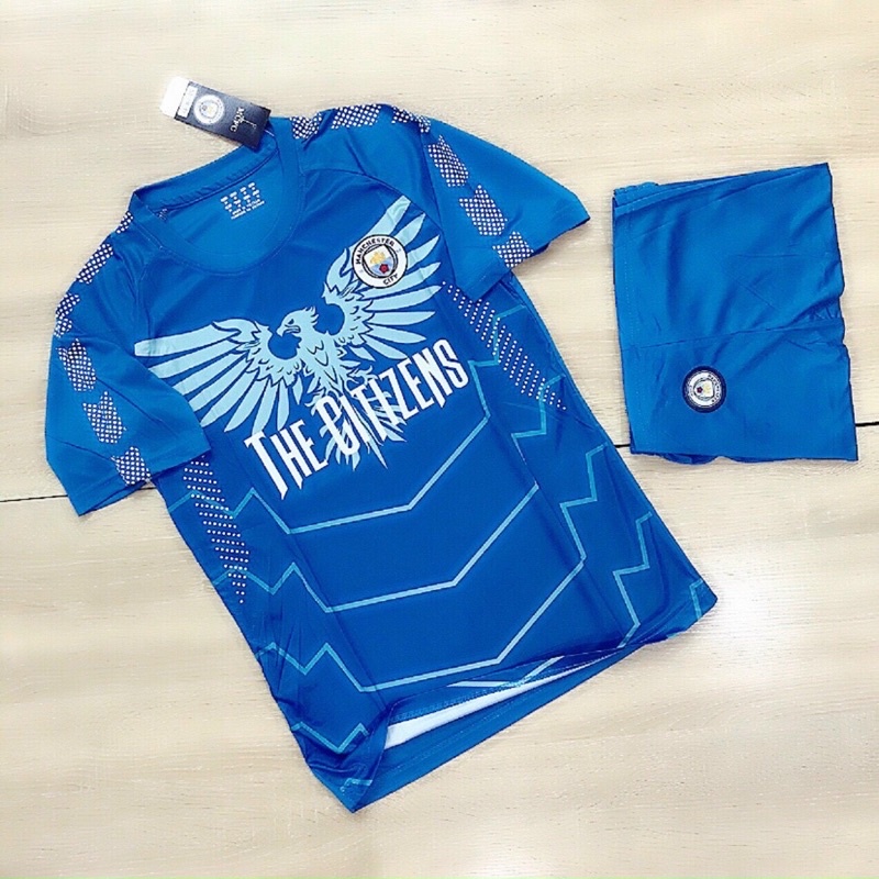 Áo bóng đá MC, bộ áo đá bóng manchester city thun thái