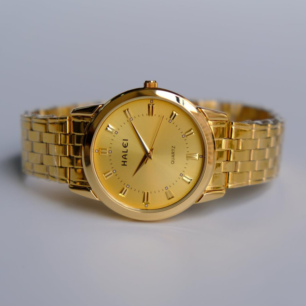 Đồng Hồ Nam Nữ HALEI 502 Dây Kim Loại Mạ Vàng Cao Cấp | BigBuy360 - bigbuy360.vn