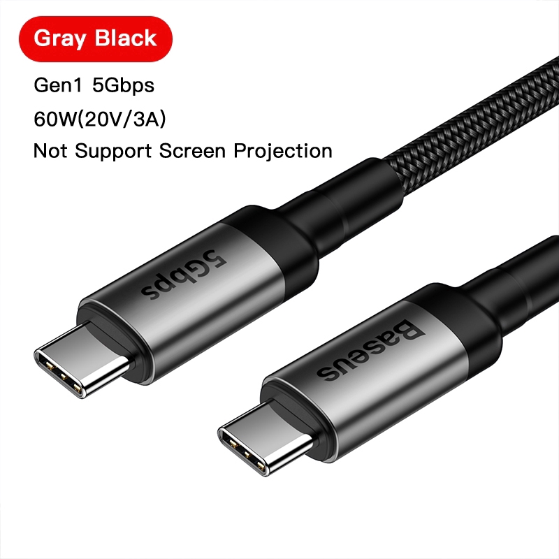 Dây cáp sạc nhanh Baseus USB 3.1 Type C 100 W 4.0 3.0 cho Macbook Pro Samsung Xiaomi Redmi Huawei