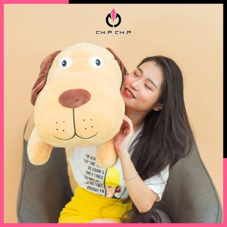 Gấu Bông Chó Nằm Mịn Lưng Tim Siêu To