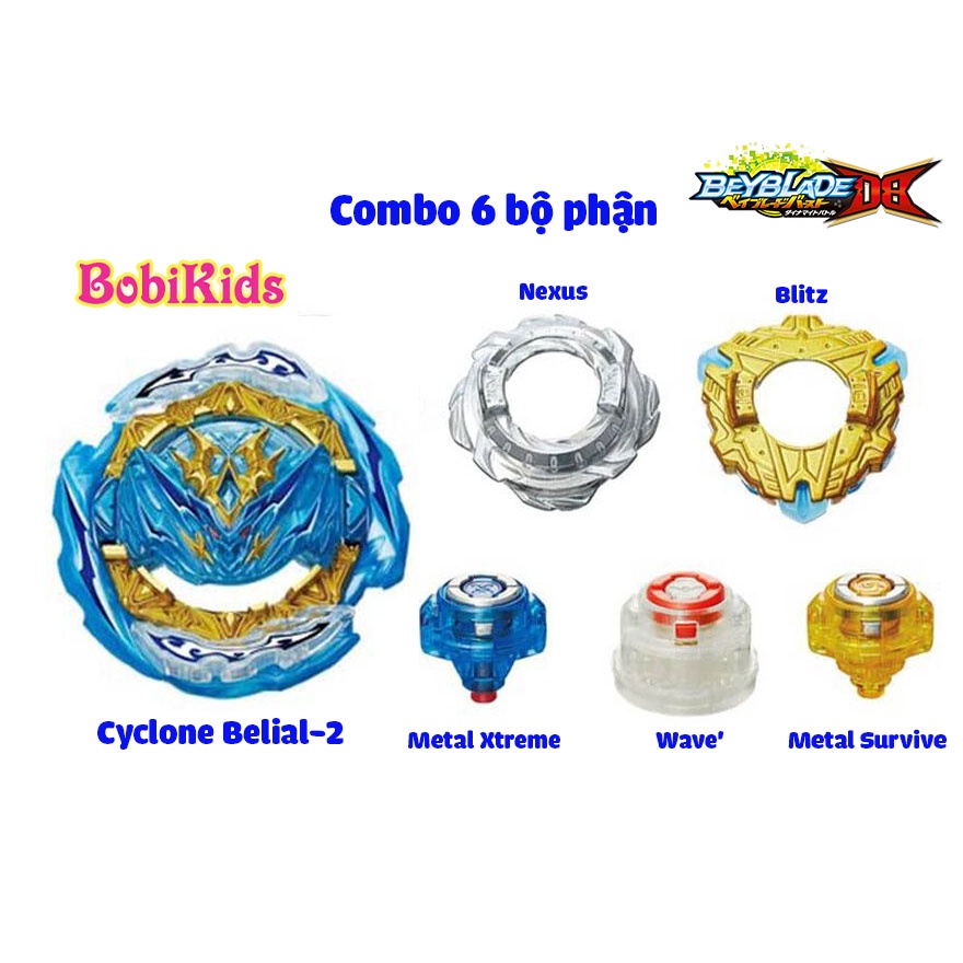 (BÁN LẺ) Đồ chơi Con Quay Combo 6 phụ kiện trong bộ B-188 | Beyblade Burst DB TAKARA TOMY (B188)