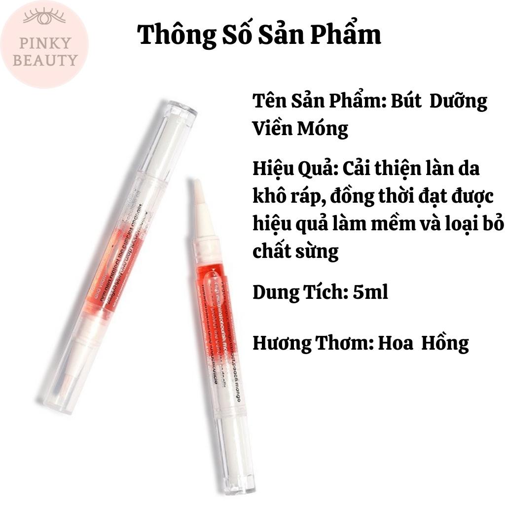 Bút Dưỡng Viền Móng, Dưỡng Ẩm Móng, Tinh Dầu Dưỡng Nail Cao Cấp Pinky Beauty Hương Hoa Hồng Thơm Nhẹ Dịu - 5ml