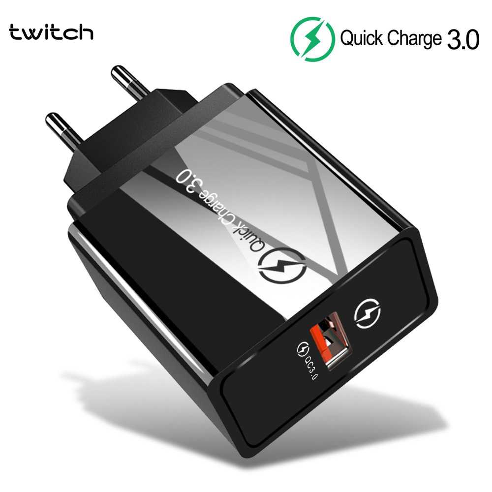 Củ Sạc Nhanh Twitch Cho Iphone Samsung Xiaomi Huawei 3.0 Phích Cắm EU US QC3.0