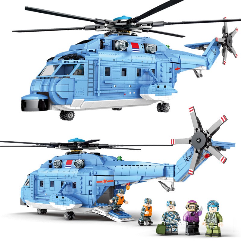 Đồ chơi lắp ráp Máy bay Trực thăng vận chuyển tiện ích - Sembo Block 202051 Z18 Utility Helicopter