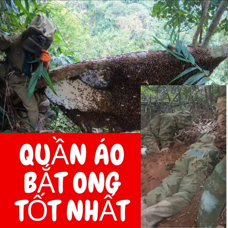 Bộ đồ bảo hộ bắt ong loại 1 kaki loại dầy(đủ số 40-44)