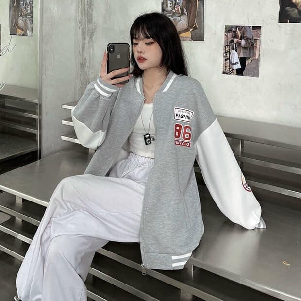 Áo bomber nỉ 86, áo khoác unisex form rộng nam nữ mặc được (kèm video/ảnh thật) Xưởng Sỉ Nguyễn Hoa | BigBuy360 - bigbuy360.vn