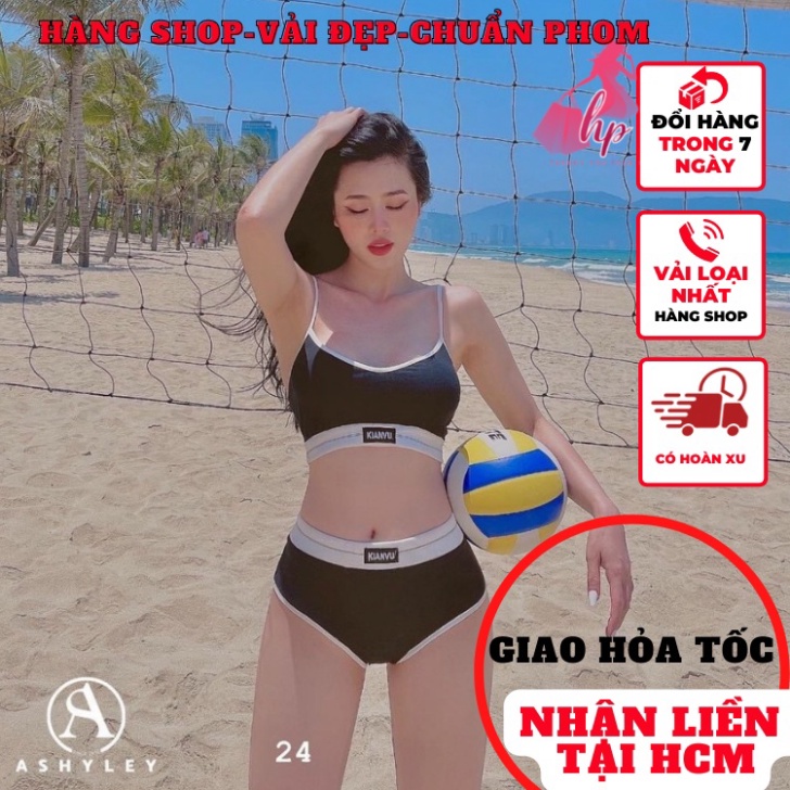 Set đồ đi biển thể thao áo 2 dây kèm quần tam giác thun thể thao co giãn sang chảnh tôn dáng -VD208 -HP Teen