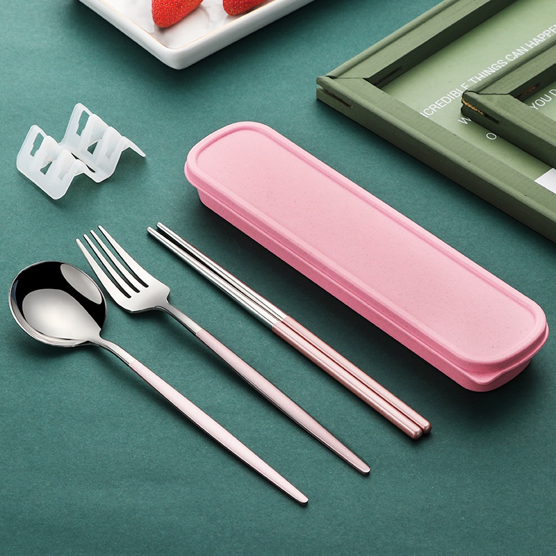 Đũa inox 304 chống trượt cao câp dùng cho cá nhân, cơm trưa văn phòng dã ngoại MDD01