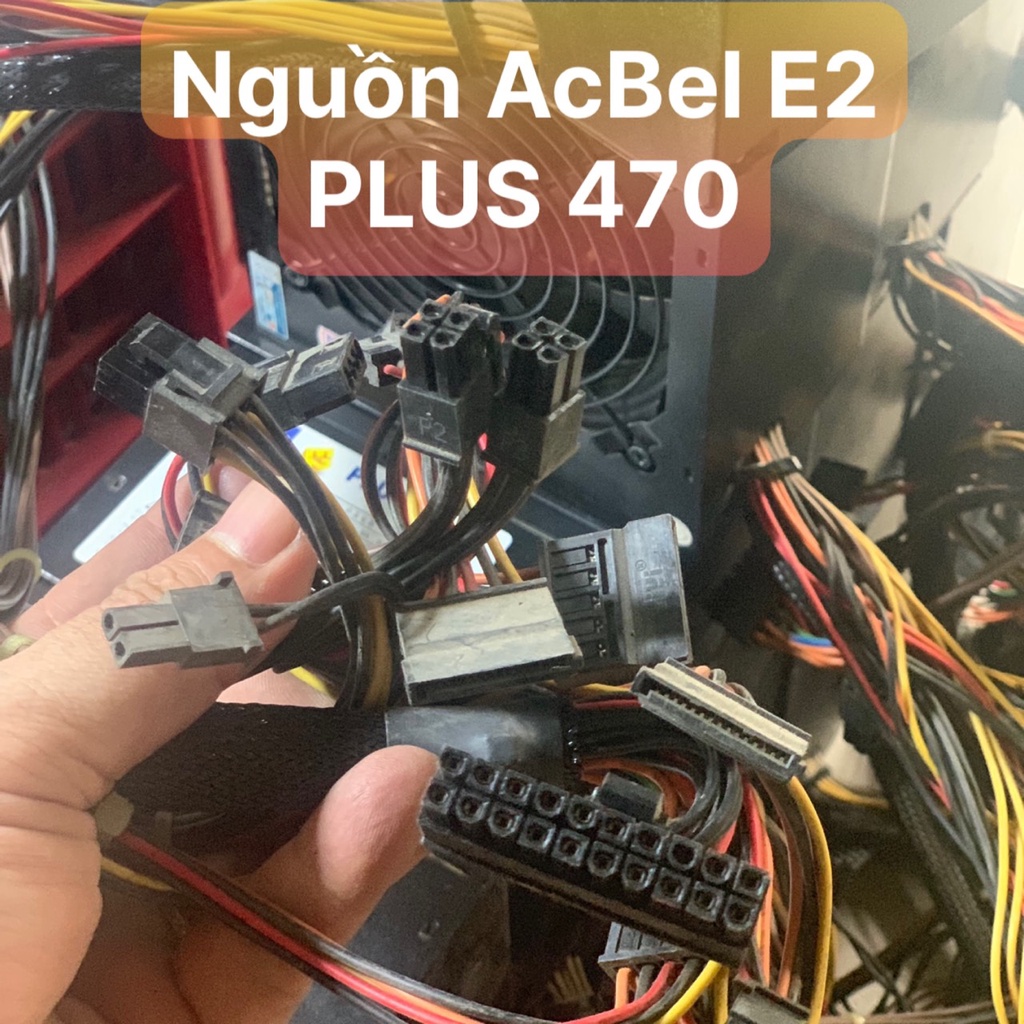 UPS N Guồn AcBel E2 FLUS 470 Có 8P vga và 8P Cpu, Dây Rất Dài Màu Đen - Vi Tính Bắc Hải
