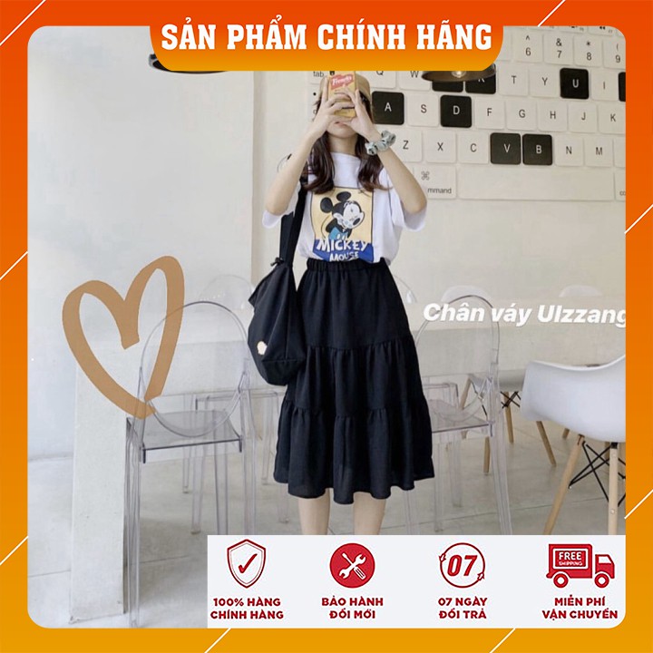 Chân Váy Voan Tầng 2 Lớp Ulzzang Màu Đen - Trắng - Chân Váy Maxi Voan Freesize Hot Hit | BigBuy360 - bigbuy360.vn